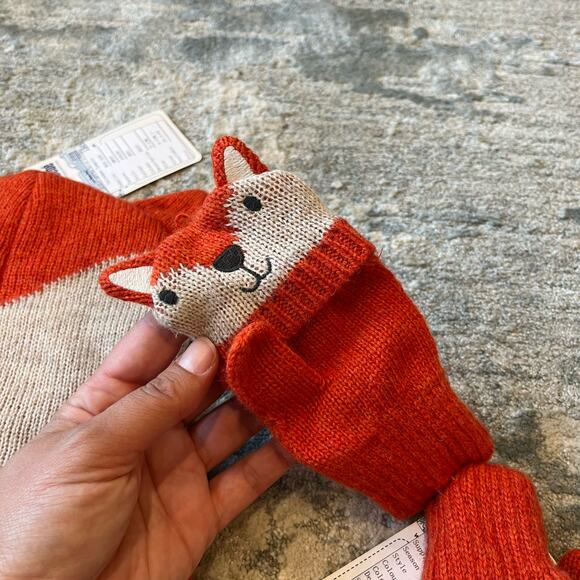 JoJo Maman Bebe Fox Hat & Mittens Set 0-12 Months NWT - Picture 7 of 11